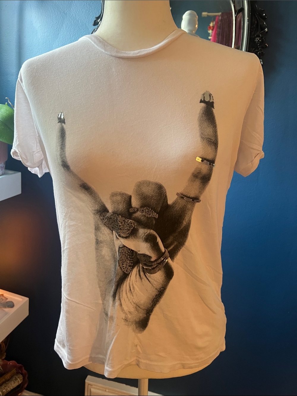 Lauren Moshi Rock On Metal White Tee XS
